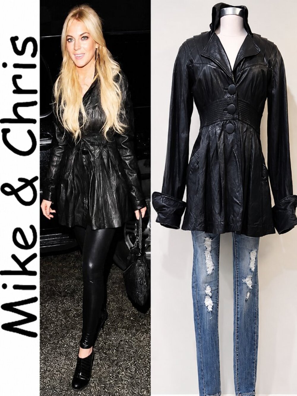 💥KILLER DESING!💥Vtg Victorian Steampunk Peplum Trench in Black Lamb Leather